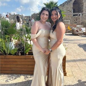 Champagne brides maid dress